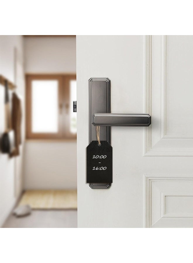 fantasize 20 Pieces Mini Chalkboard Tags Wooden Stocking Name Tags Double Sided Erasable Hanging Board Labels with String Twine for Kids DIY Craft Supplies Baskets Storage Bins Price Tag Supplies (Black) - Image 3